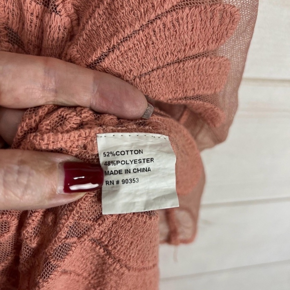 Boho Crochet Long Duster - Dusty Rose - Picture 4 of 7